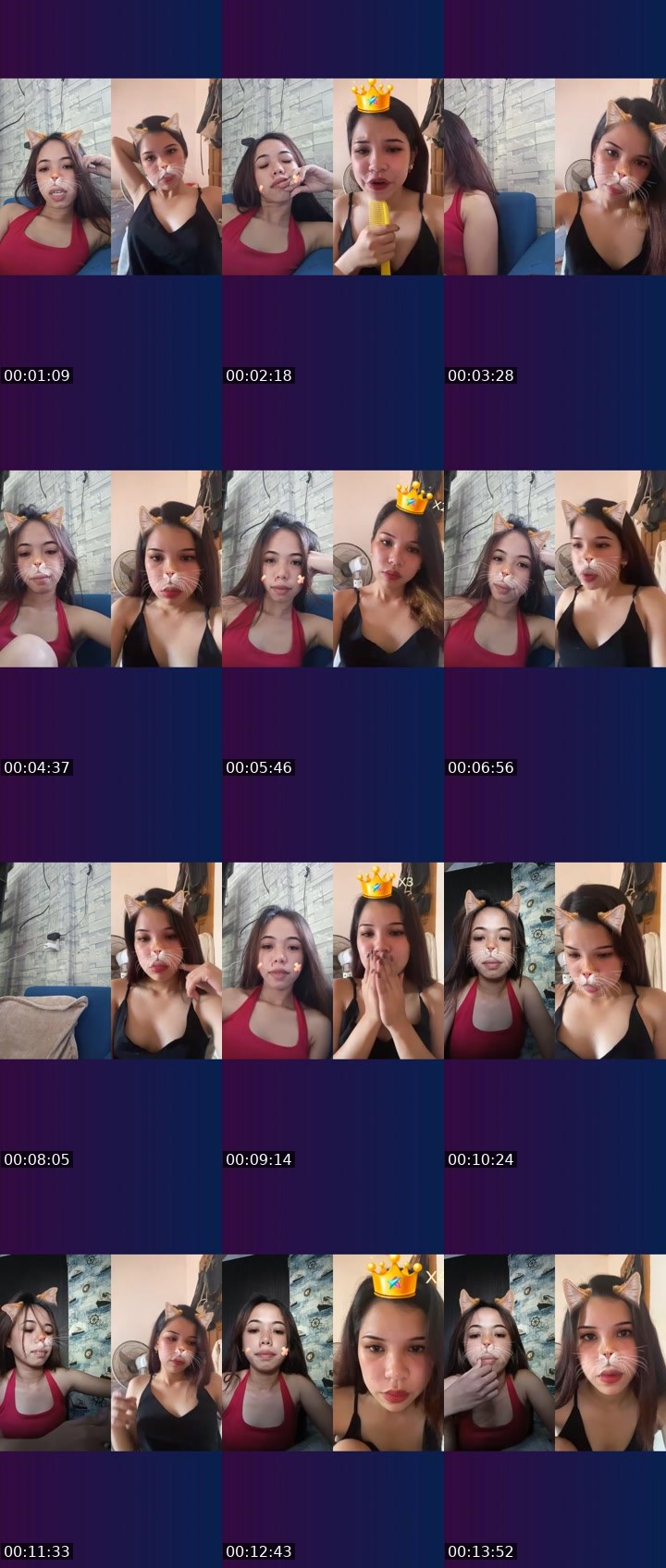 Contact-sheet preview of 13k👸Sue🌼's Liveme recording