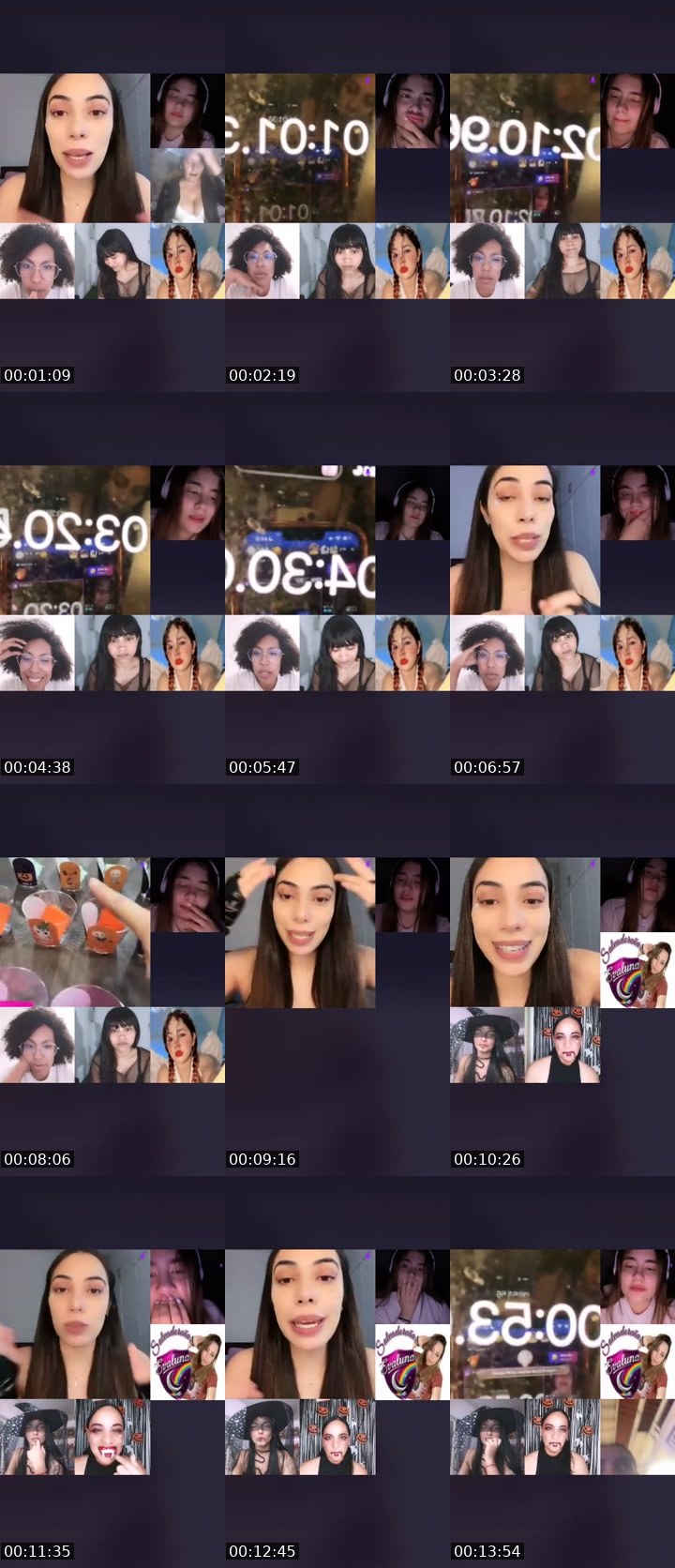 Contact-sheet preview of LIZ ✰Lღ 🇲🇽's Liveme recording