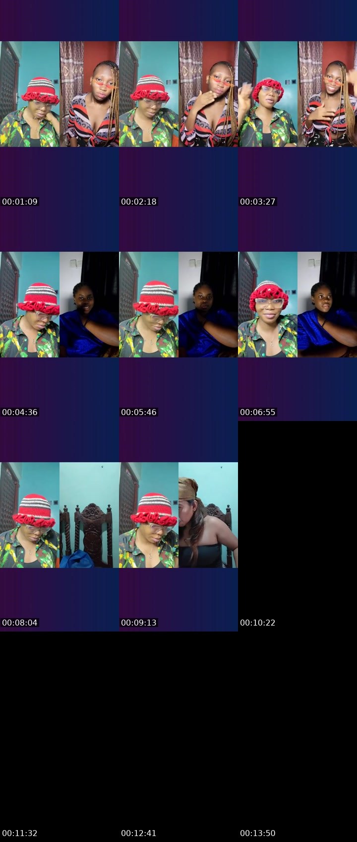 Contact-sheet preview of ✯💸😈Daniella☞🩷's Liveme recording