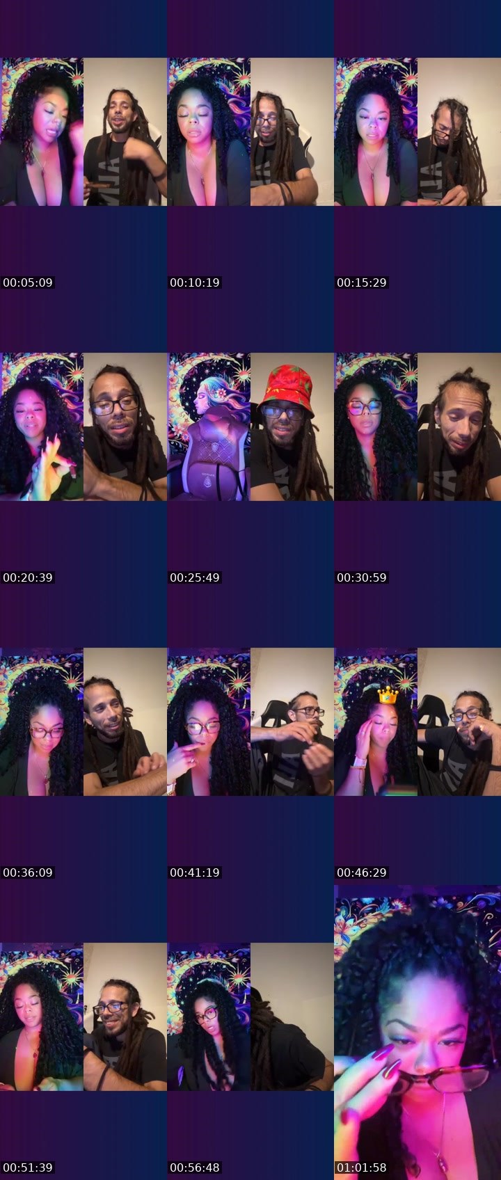 Contact-sheet preview of 🎭⃤ ČĤÚĹĂ 🇩🇴🇯🇲〽️'s Liveme recording