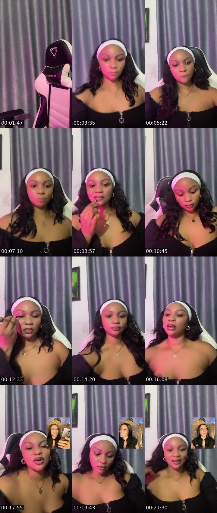 Contact-sheet preview of 💜Lauretta💣GmF✨'s Liveme recording