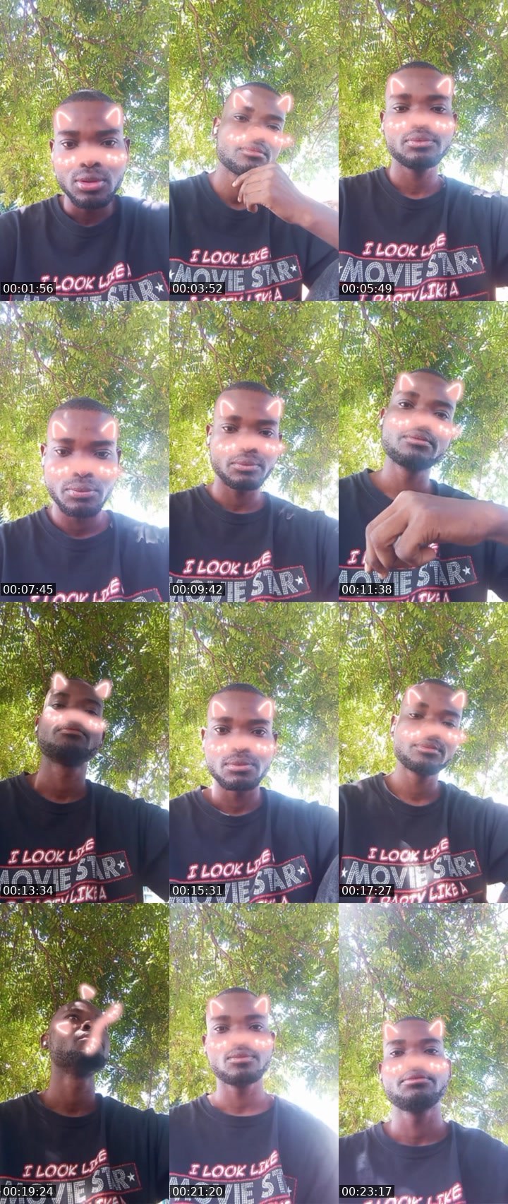Contact-sheet preview of maniwa's Liveme recording