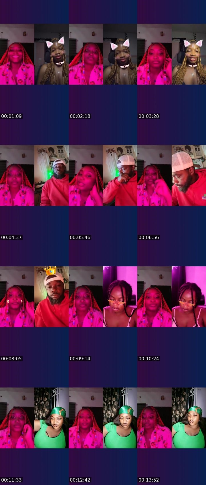 Contact-sheet preview of ✯☞ HAUTIEMAMA🫦🦋's Liveme recording