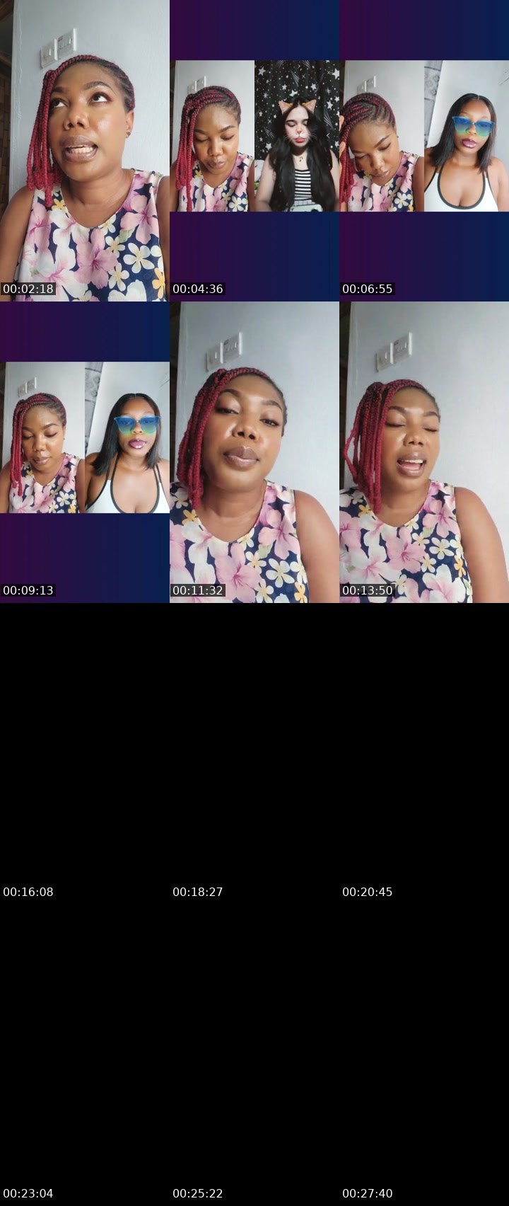 Contact-sheet preview of Shela 💝's Liveme recording