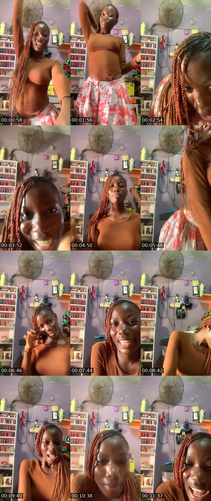 Contact-sheet preview of Kaosarat's Liveme recording