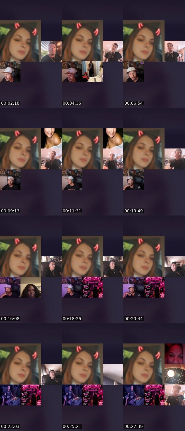Contact-sheet preview of Sweetheart97💖😈's Liveme recording