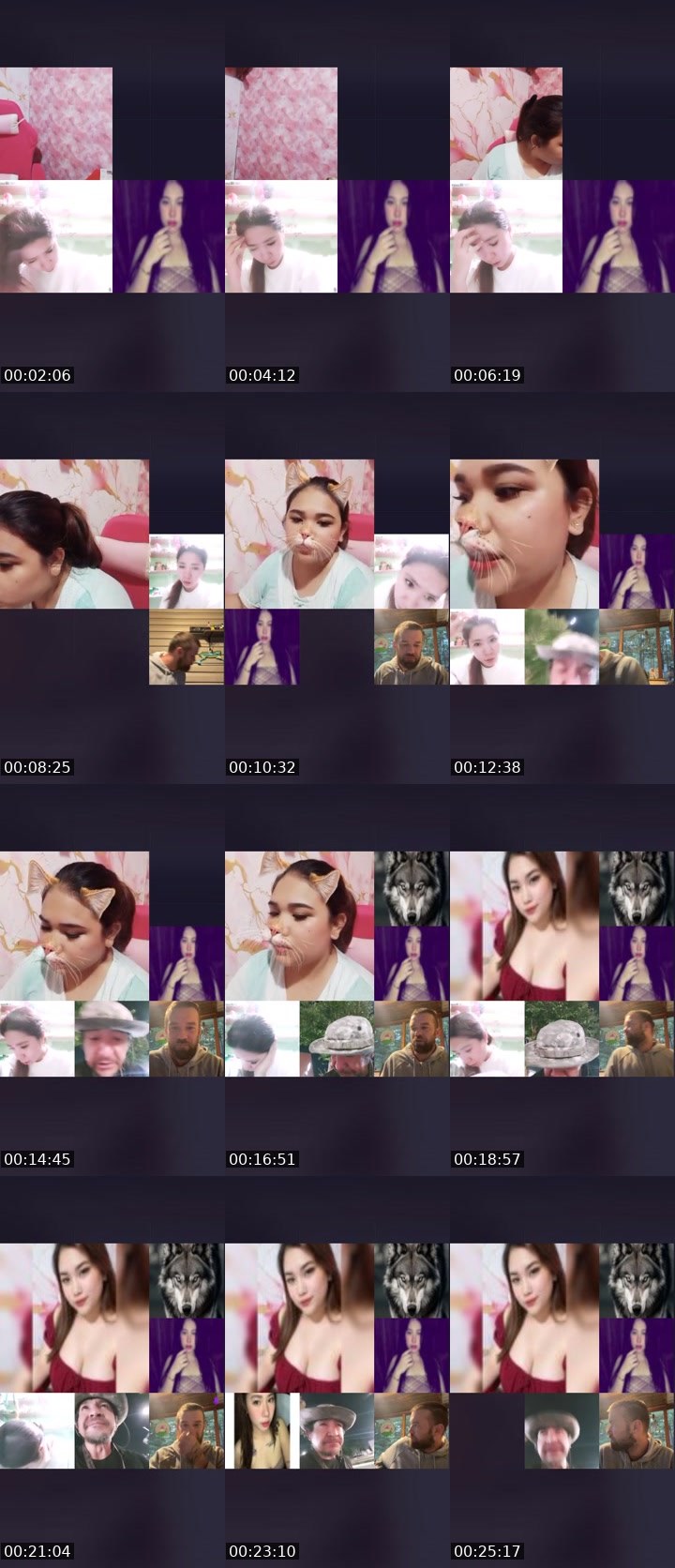 Contact-sheet preview of 17.5k👸sweet㋡🍂's Liveme recording