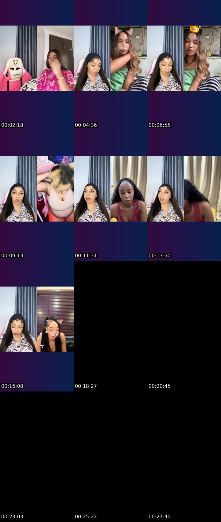 Contact-sheet preview of 🏦Pinky🖤⏏️☻︎'s Liveme recording