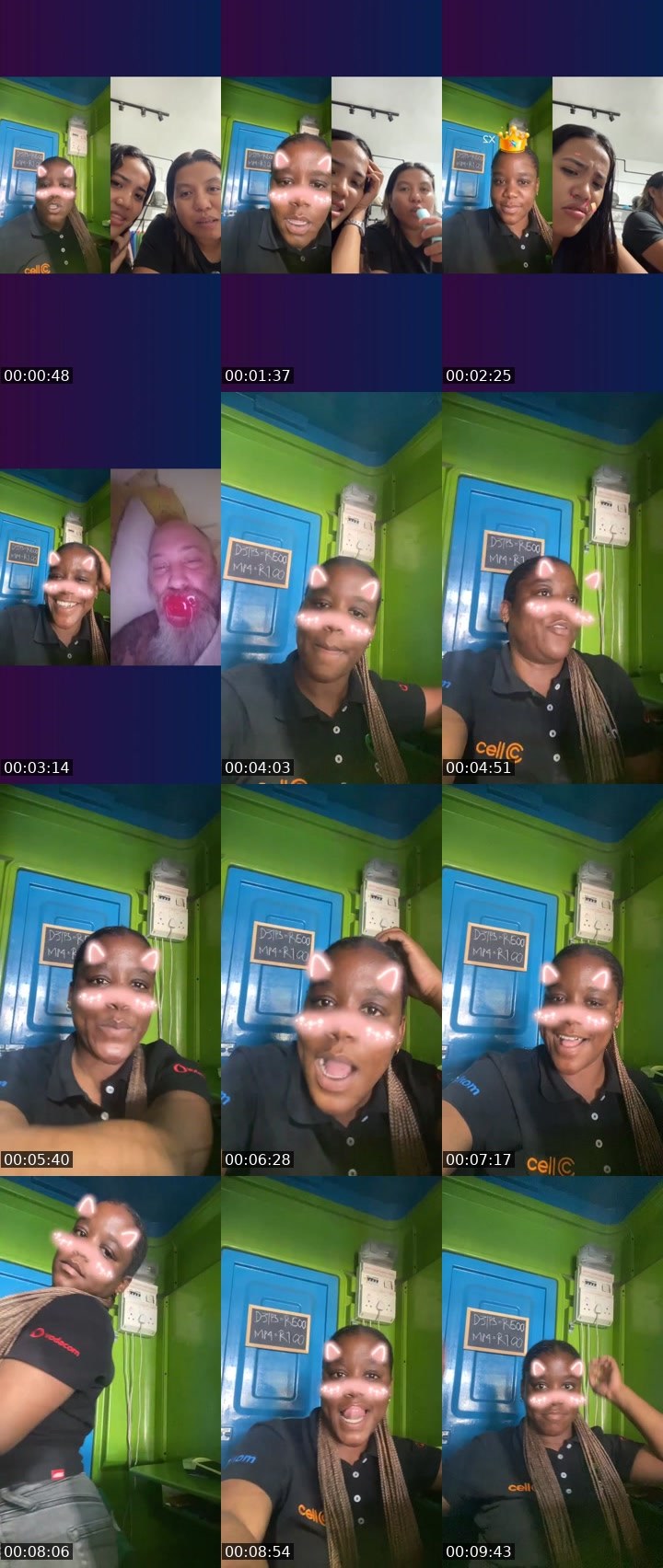 Contact-sheet preview of Ayanda Mabaso's Liveme recording