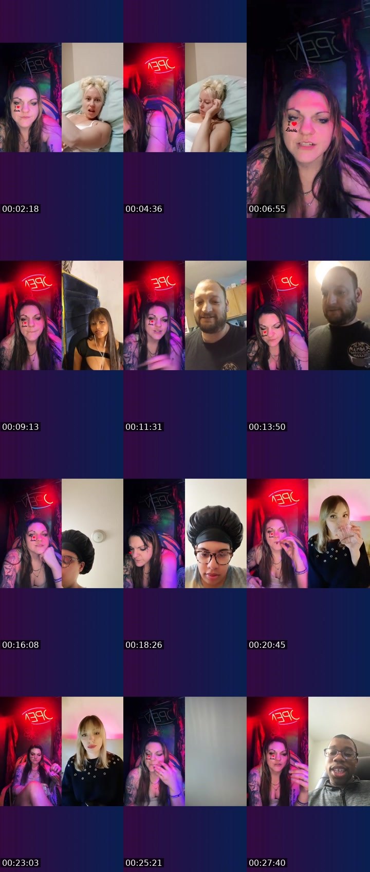 Contact-sheet preview of 💎PARRTY🤠's Liveme recording