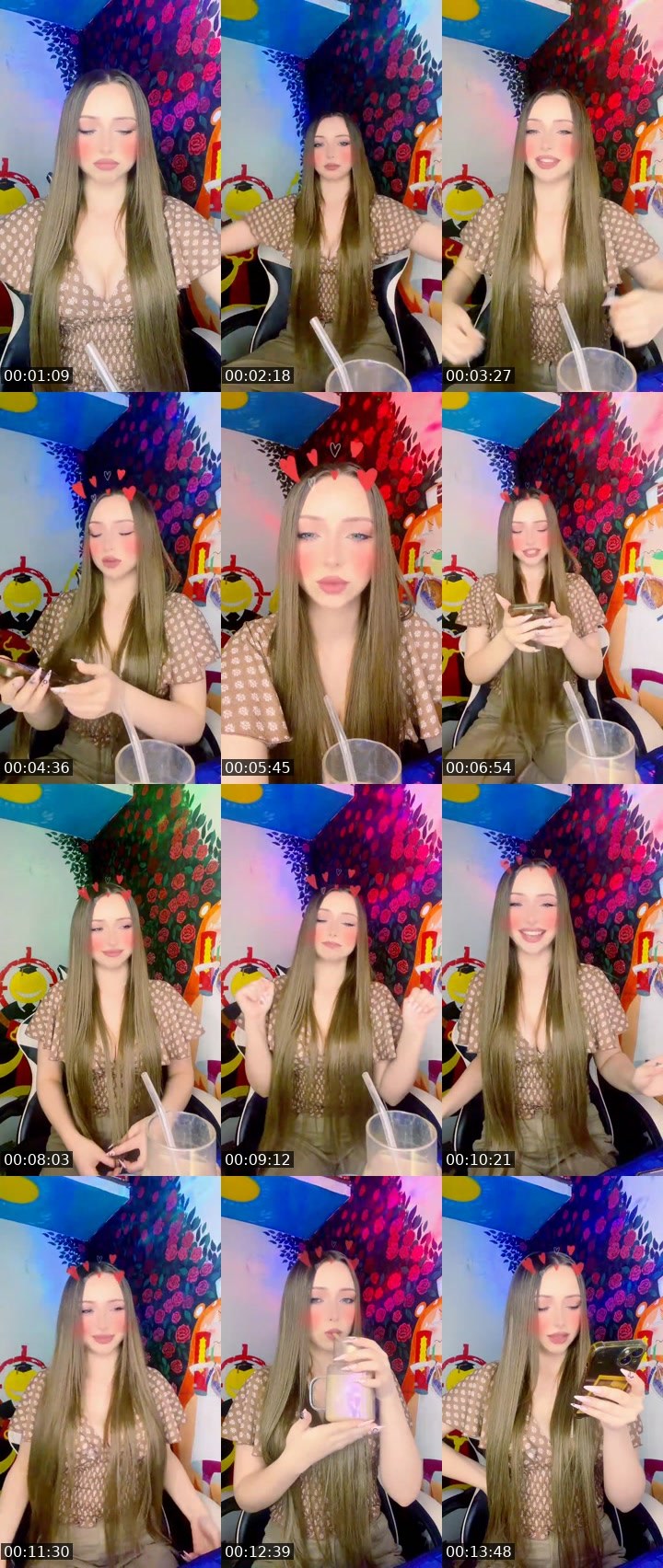 Contact-sheet preview of ᴋɪꜱꜱ🇰🇿ᴅɪᴅɪꜱʜᴋᴀ's Liveme recording