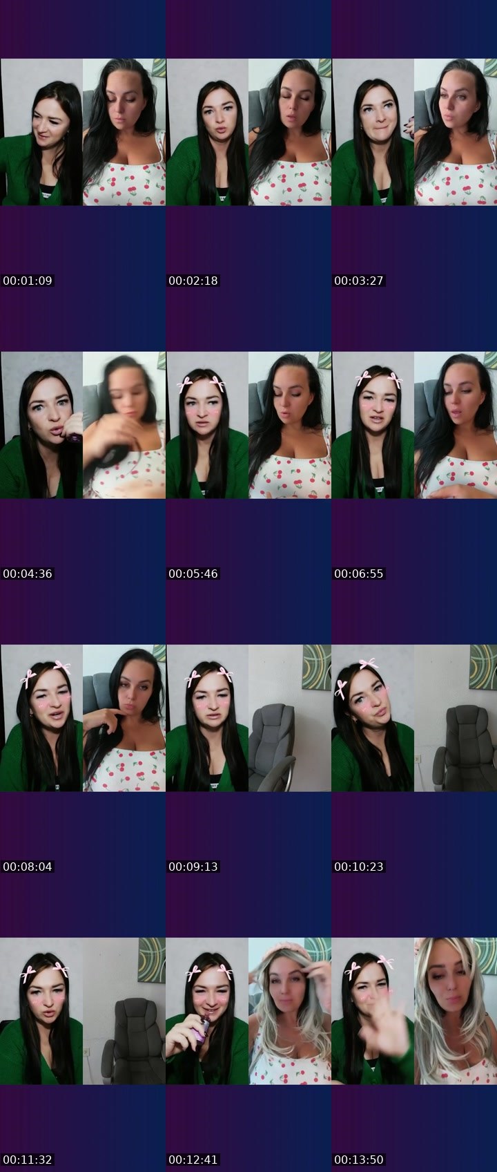 Contact-sheet preview of 💯 Strawberry👼's Liveme recording