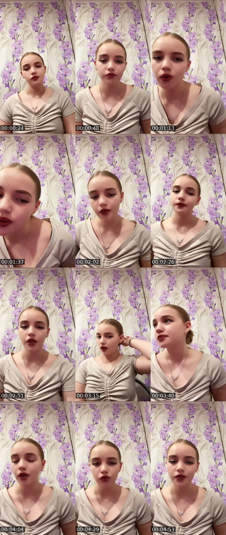 Contact-sheet preview of юлечкаа's Liveme recording