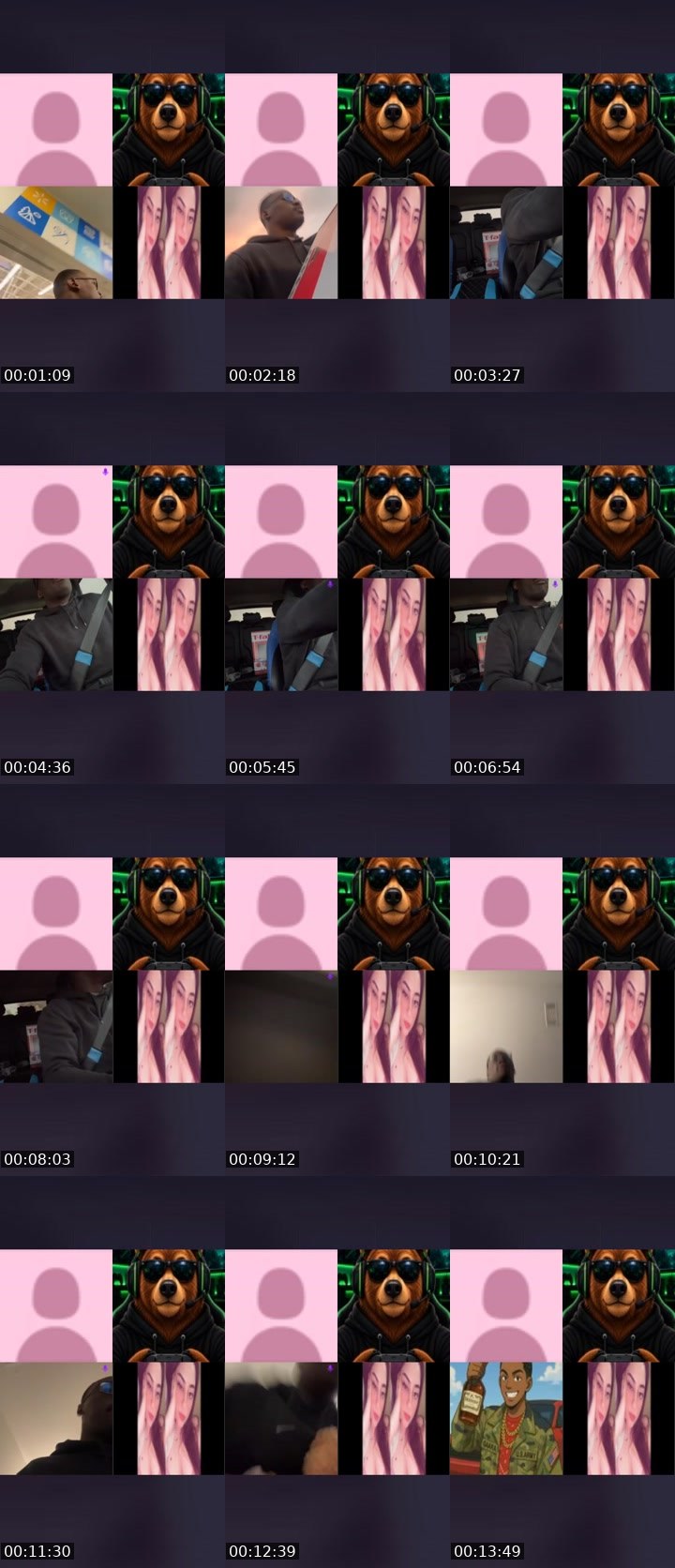 Contact-sheet preview of angel🧋's Liveme recording
