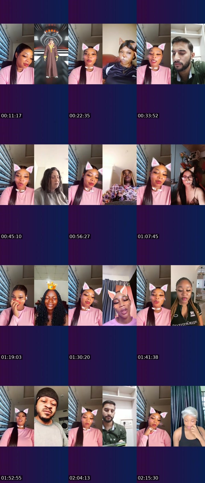 Contact-sheet preview of 🪽𝚁𝚊𝚌𝚑𝚎𝚕ꨄ💔's Liveme recording