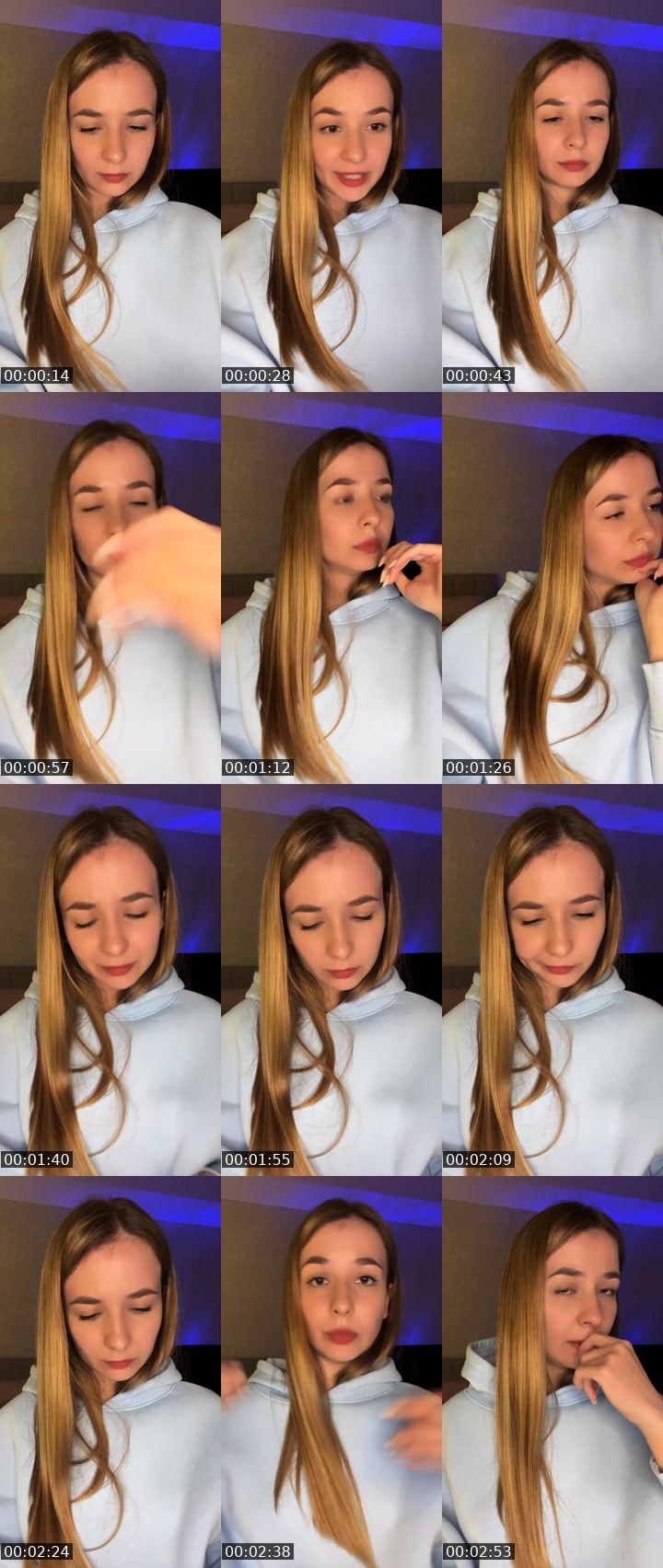 Contact-sheet preview of Angelina🦋's Liveme recording