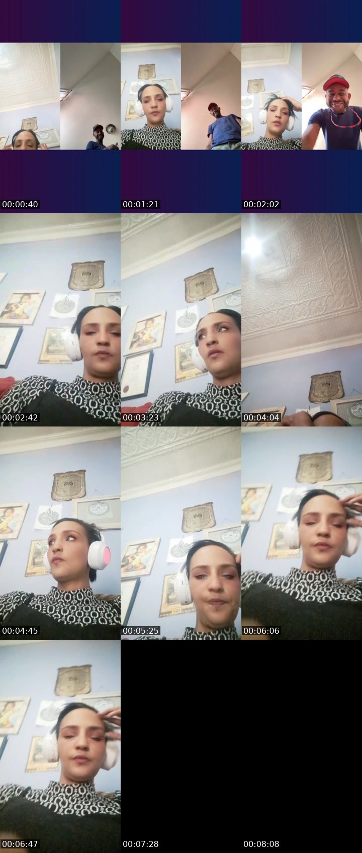 Contact-sheet preview of QueenModeOn's Liveme recording