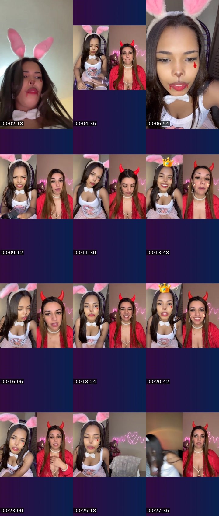 Contact-sheet preview of ✨👑 ⌲ Bibi🔥's Liveme recording