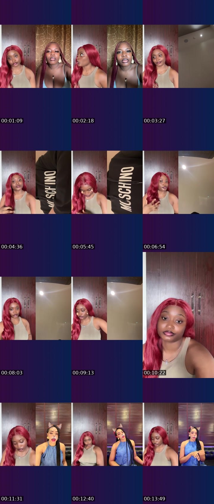 Contact-sheet preview of ✯☞ HAUTIEMAMA🫦🦋's Liveme recording