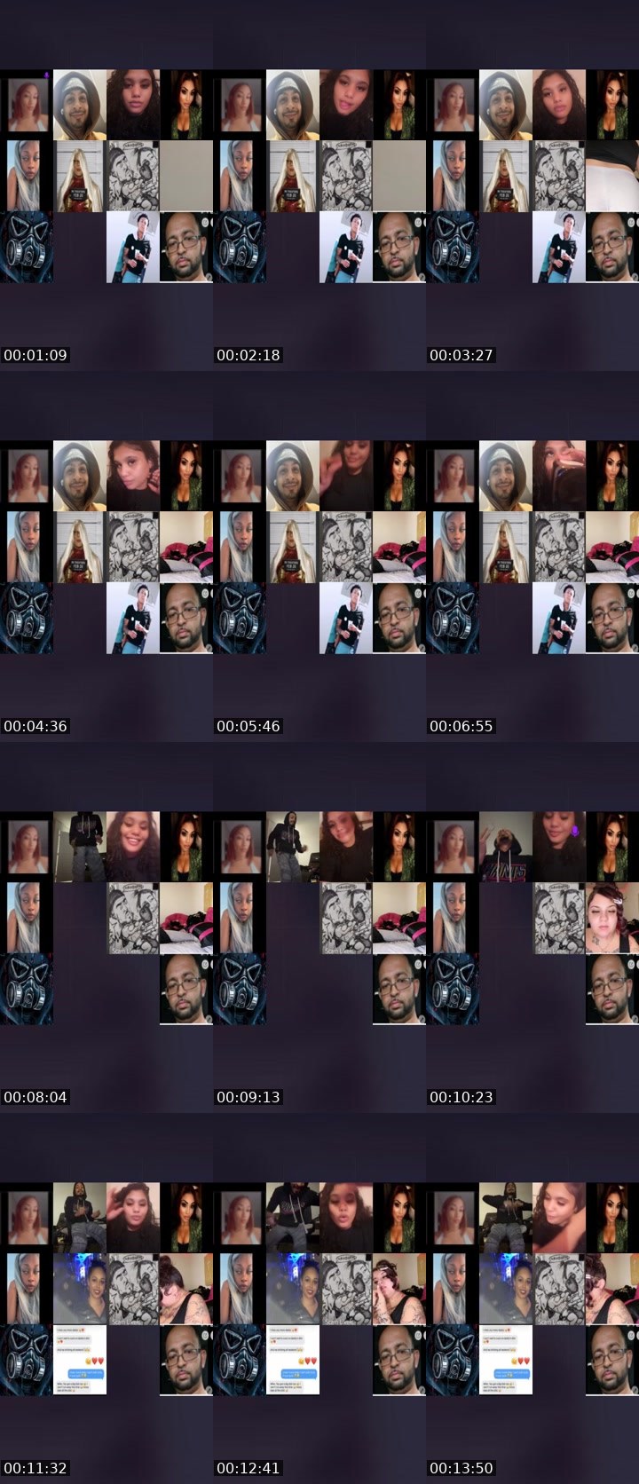 Contact-sheet preview of 𝓙𝓐𝓓𝓐💋's Liveme recording