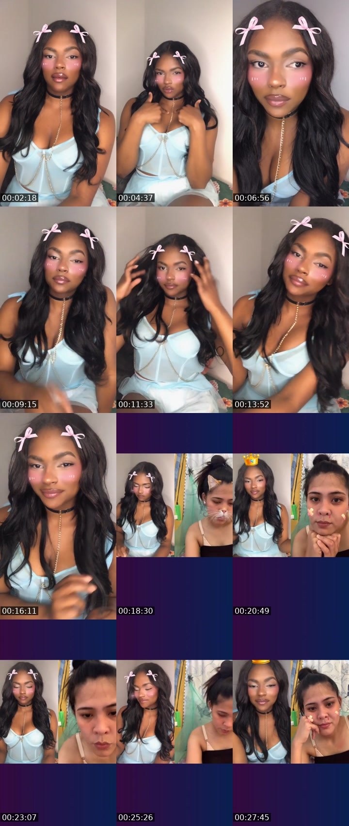 Contact-sheet preview of Lady nior✨'s Liveme recording