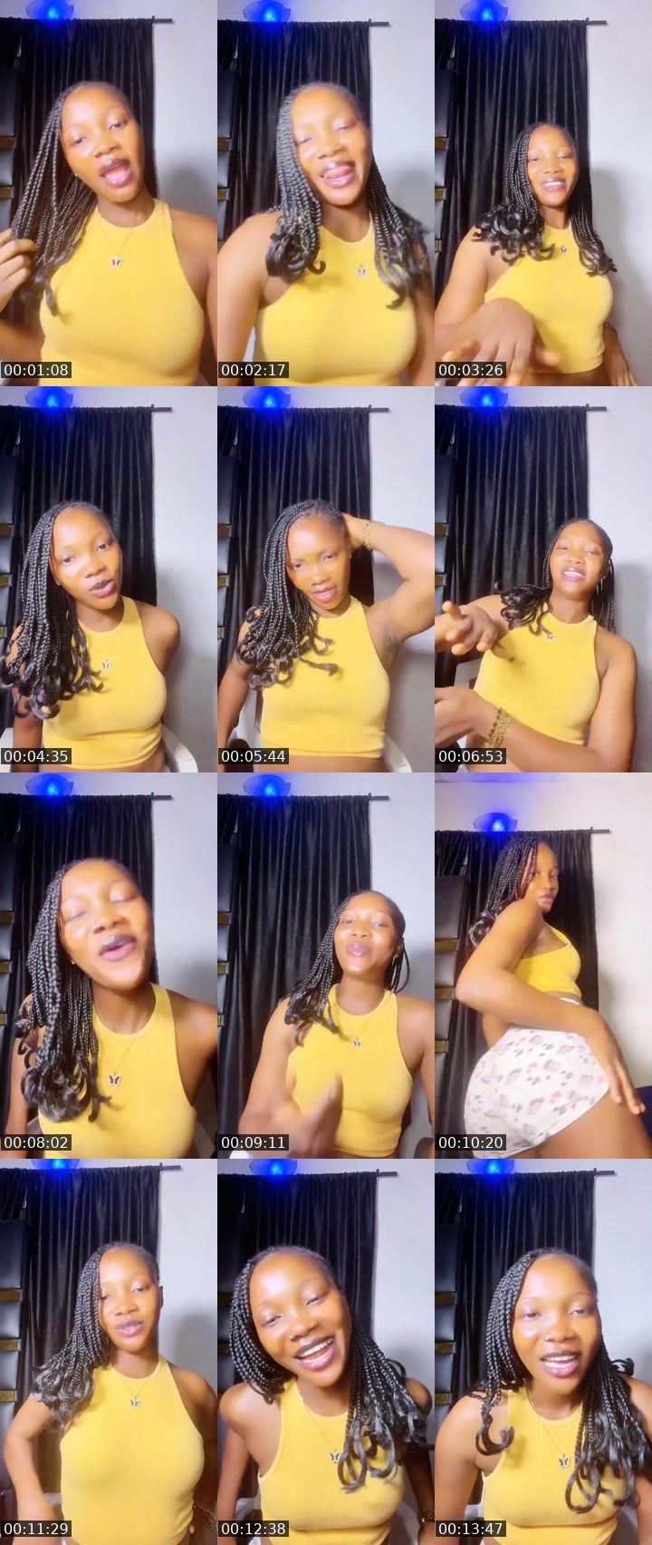 Contact-sheet preview of PrettyDonah🍑's Liveme recording