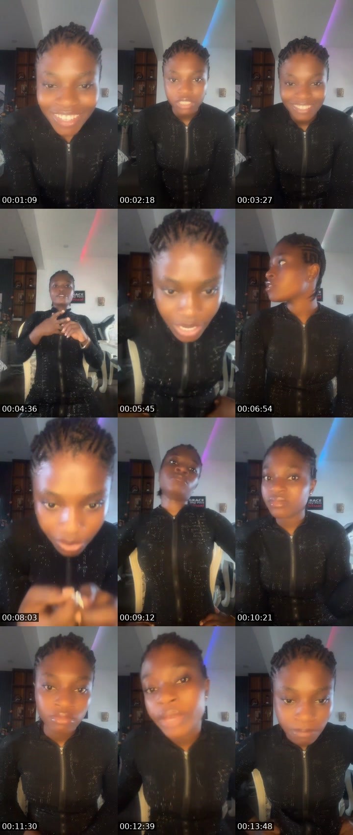 Contact-sheet preview of Berty Ejike's Liveme recording