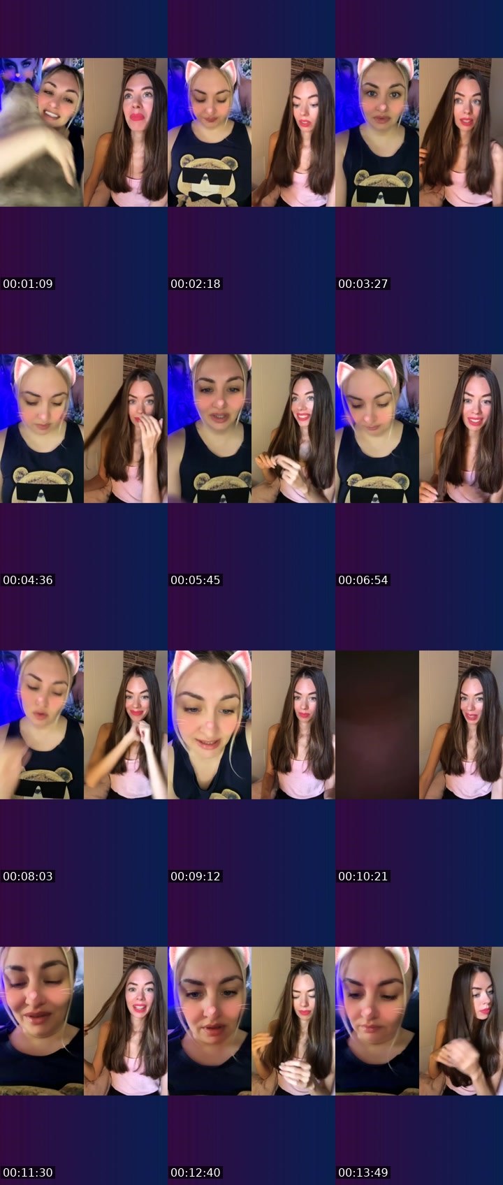 Contact-sheet preview of ✰⌖Svetti🦁's Liveme recording
