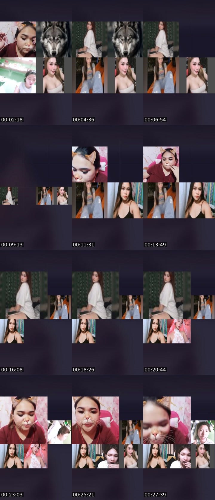 Contact-sheet preview of 👸క᭙ꫀꫀᡶ🍂's Liveme recording