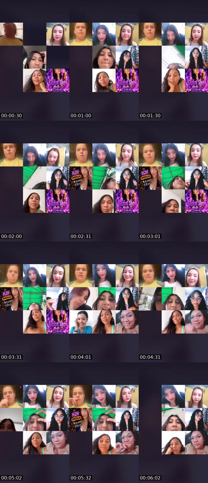 Contact-sheet preview of 🦂RosJaick 🫧🧸's Liveme recording