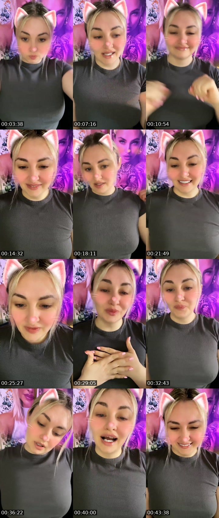 Contact-sheet preview of ✰⌖Svetti🦁's Liveme recording