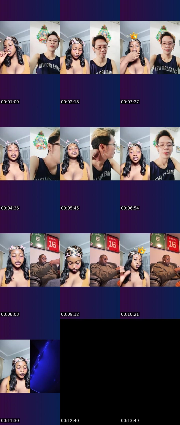 Contact-sheet preview of SASHA 👅🏦's Liveme recording