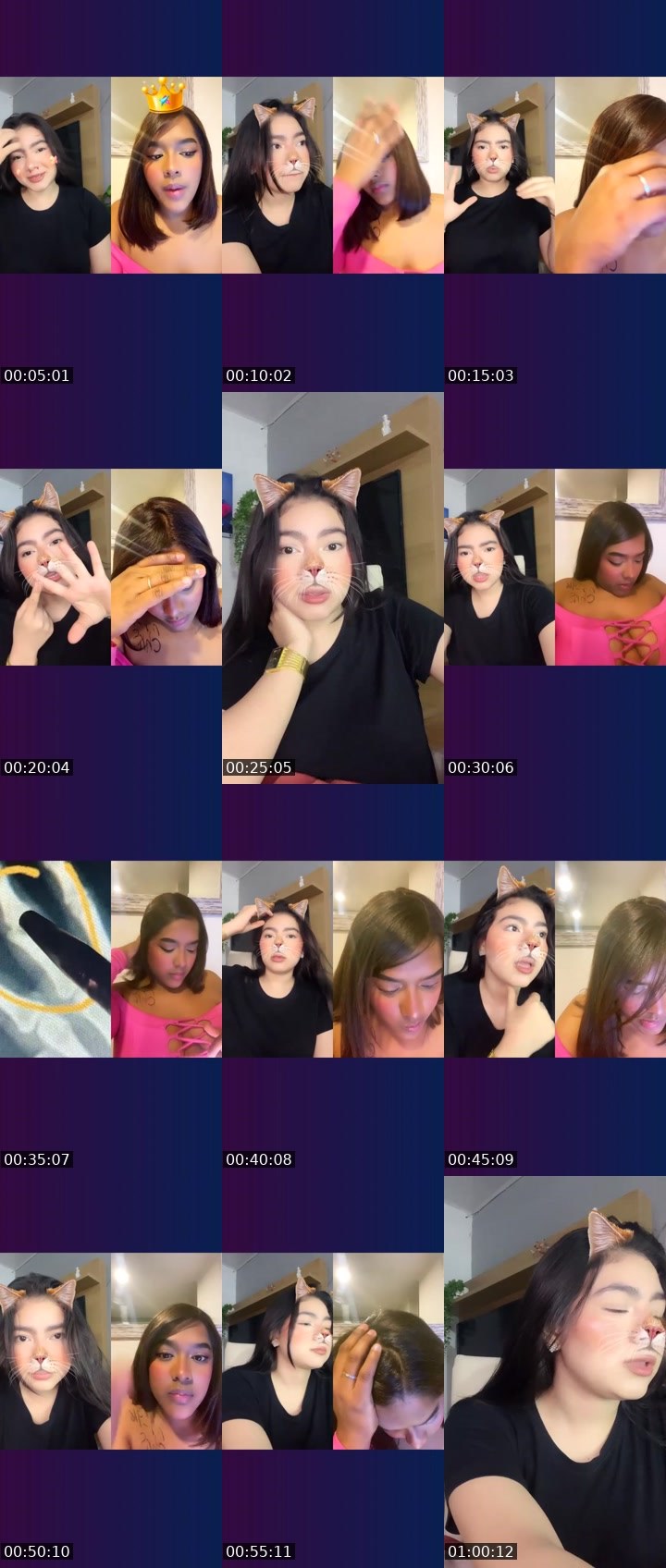 Contact-sheet preview of 🐦‍🔥Hannah✨🪐🧁's Liveme recording