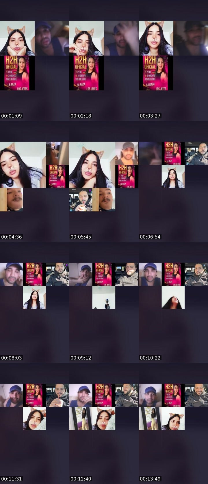 Contact-sheet preview of 👑⃤ Danielita🐰's Liveme recording
