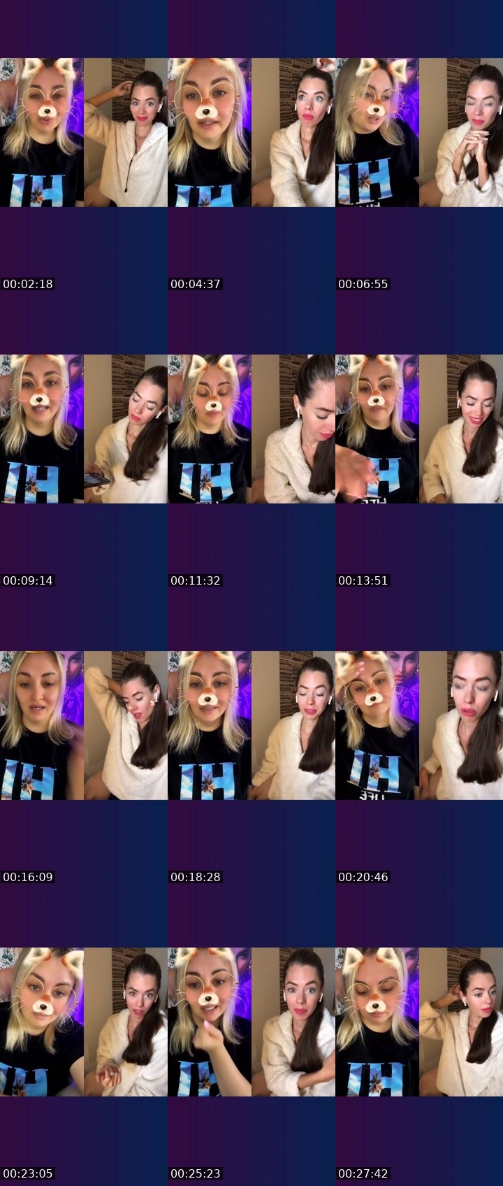Contact-sheet preview of ✰⌖Svetti🦁's Liveme recording