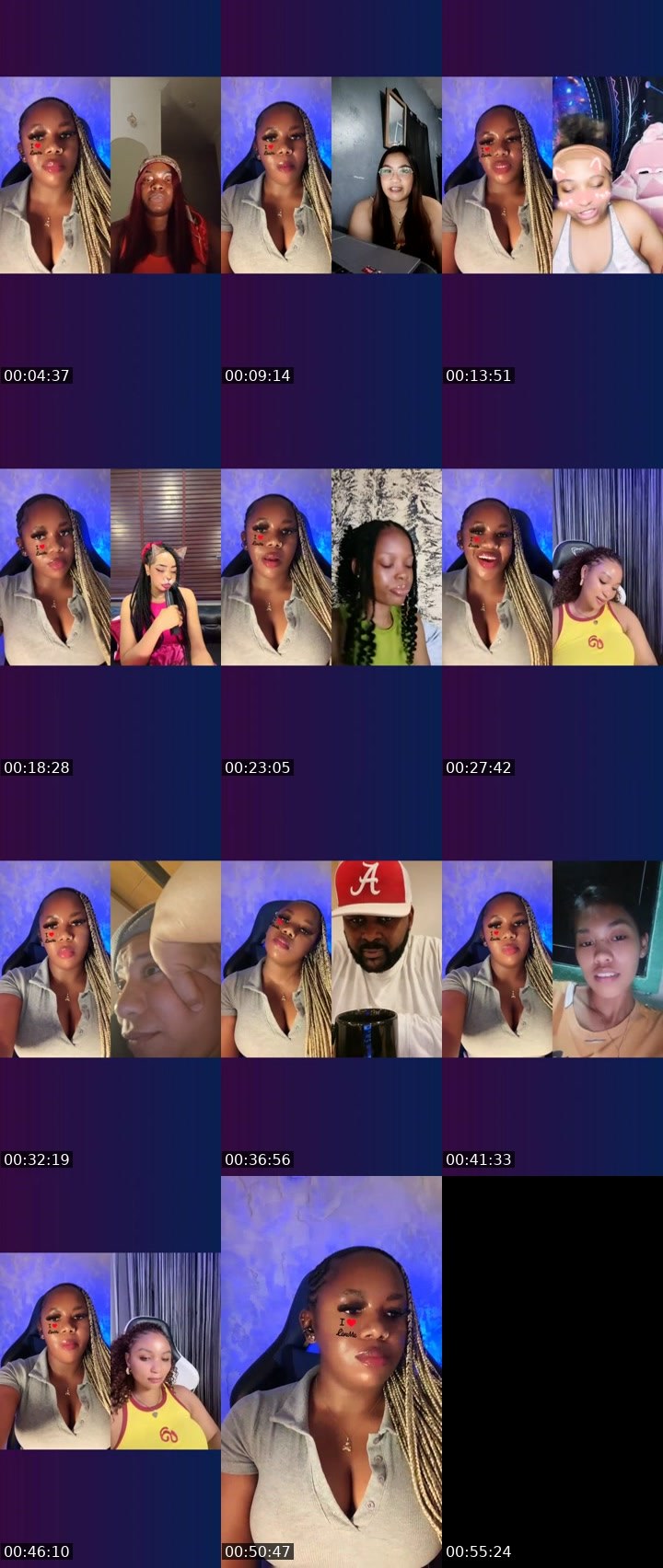 Contact-sheet preview of ✨Sephina🤍's Liveme recording