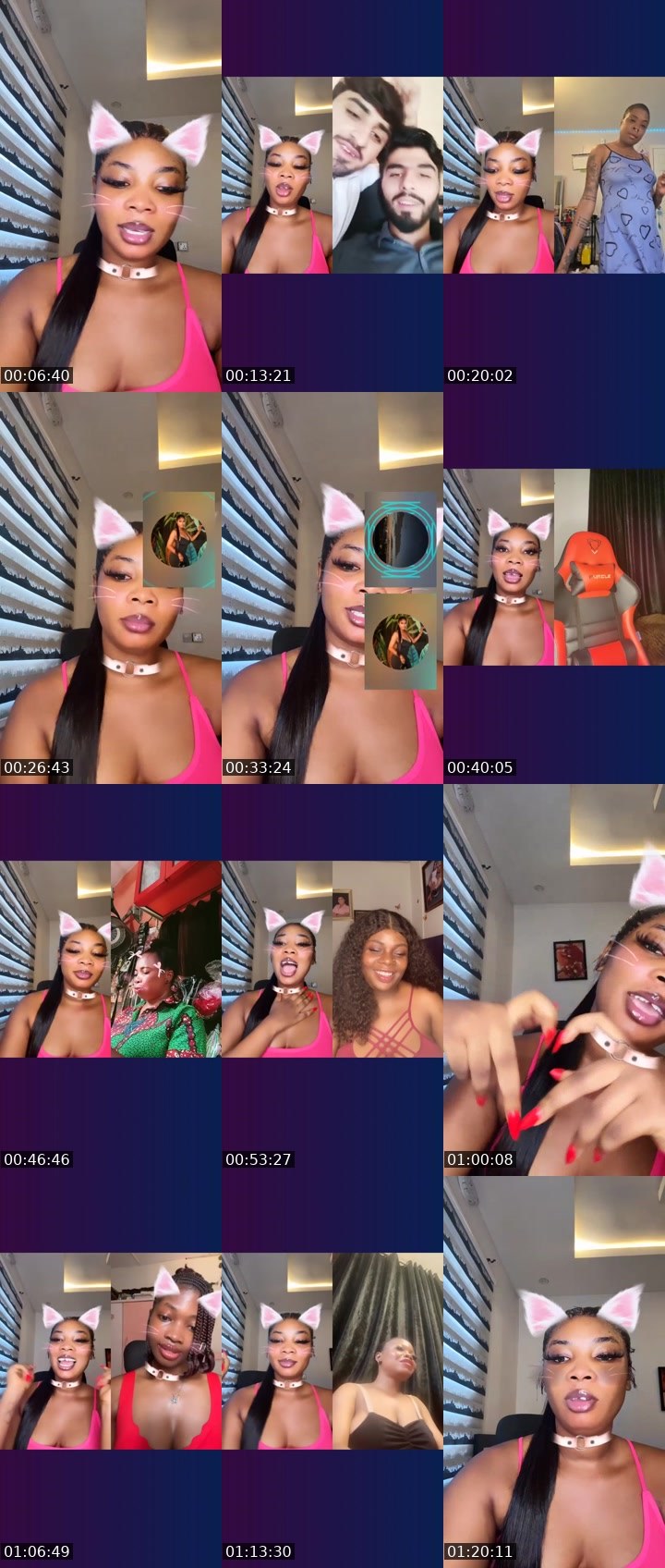 Contact-sheet preview of 🪽𝚁𝚊𝚌𝚑𝚎𝚕ꨄ💔's Liveme recording