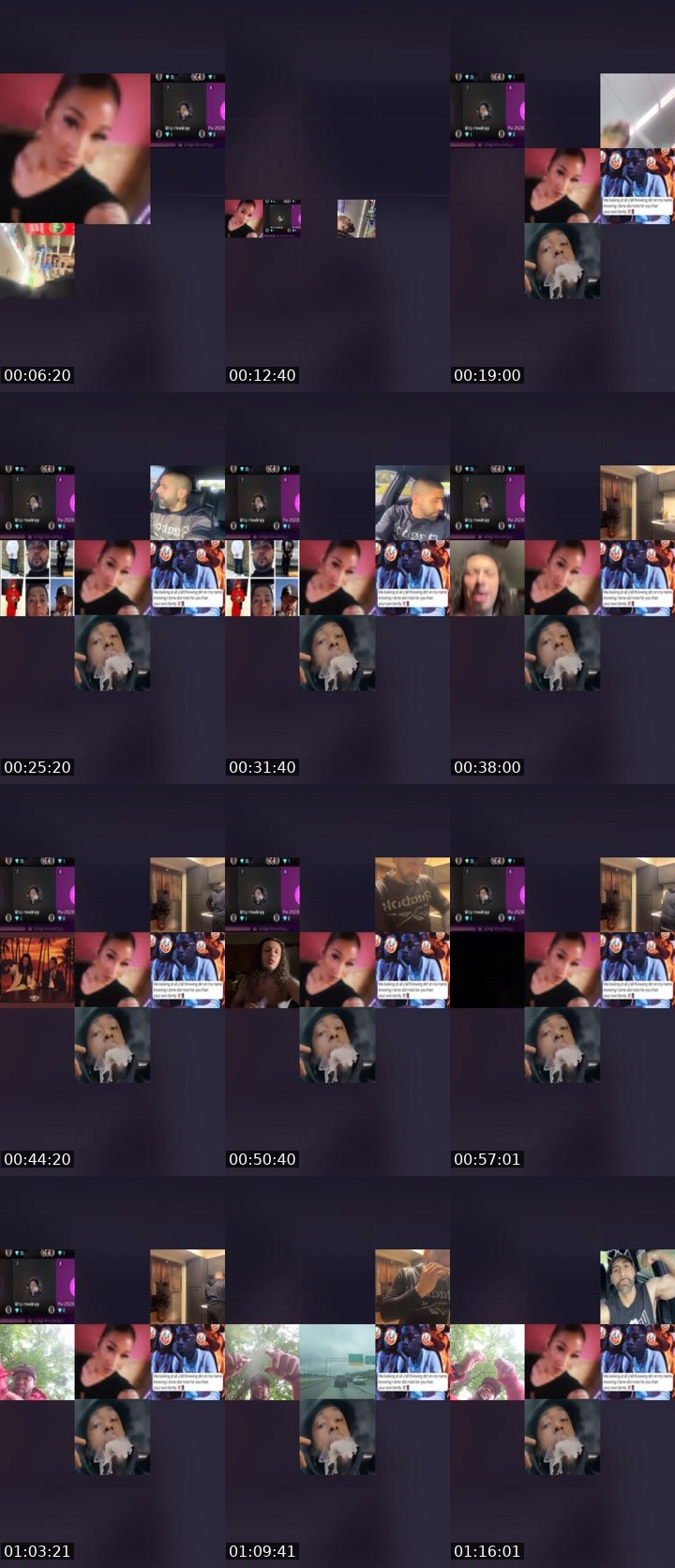 Contact-sheet preview of 𝓙𝓐𝓓𝓐💋's Liveme recording