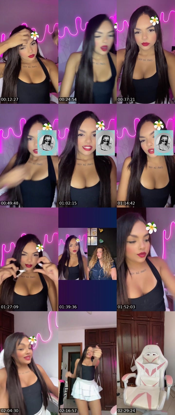 Contact-sheet preview of ⌲ baby angel 🧚🏽's Liveme recording