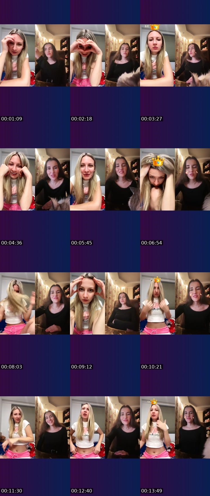 Contact-sheet preview of ♥️EvA🇷🇺's Liveme recording