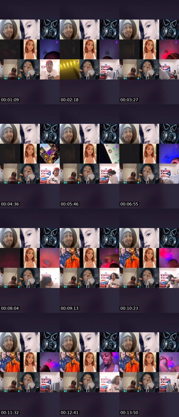 Contact-sheet preview of 𝓙𝓐𝓓𝓐💋's Liveme recording
