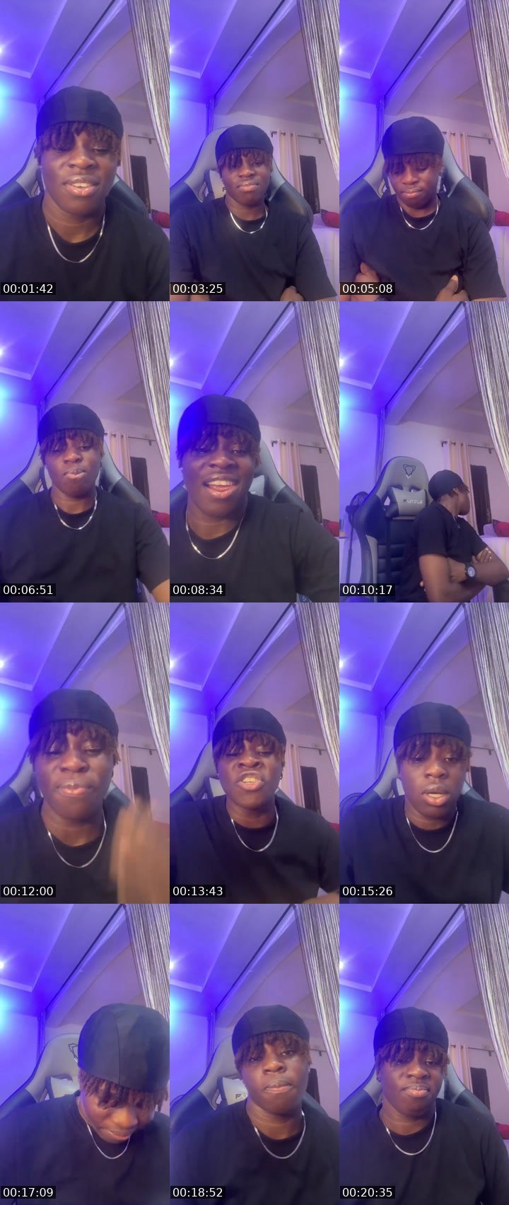 Contact-sheet preview of Qing Ełla👑🏳️‍🌈's Liveme recording