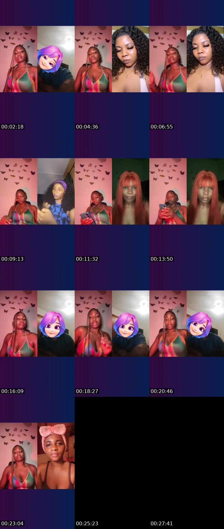 Contact-sheet preview of 8k 🎭NovaBliss⭐️'s Liveme recording