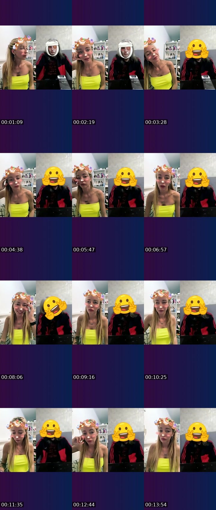 Contact-sheet preview of 😉Kate 🤍℄'s Liveme recording
