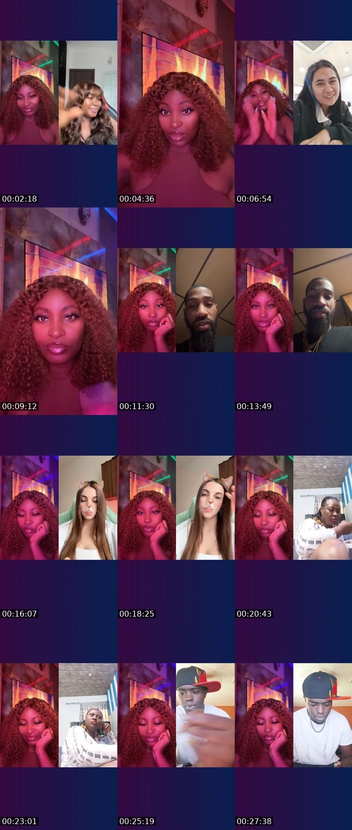 Contact-sheet preview of 🦁🅱️ⱤØ₩₦łɆ🤎's Liveme recording