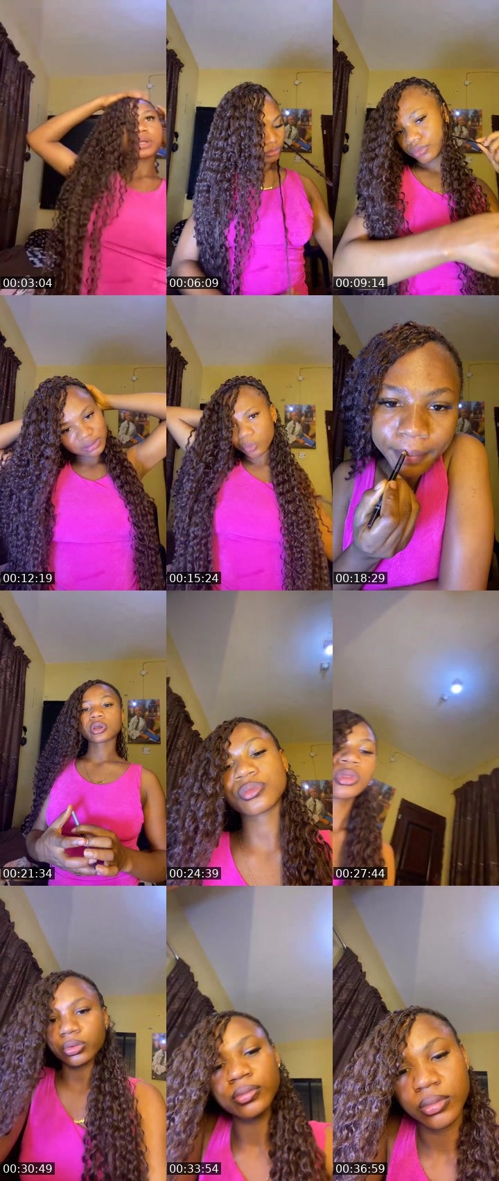 Contact-sheet preview of Reina 2's Liveme recording