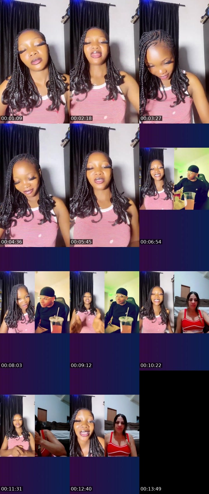 Contact-sheet preview of PrettyDonah🍑's Liveme recording