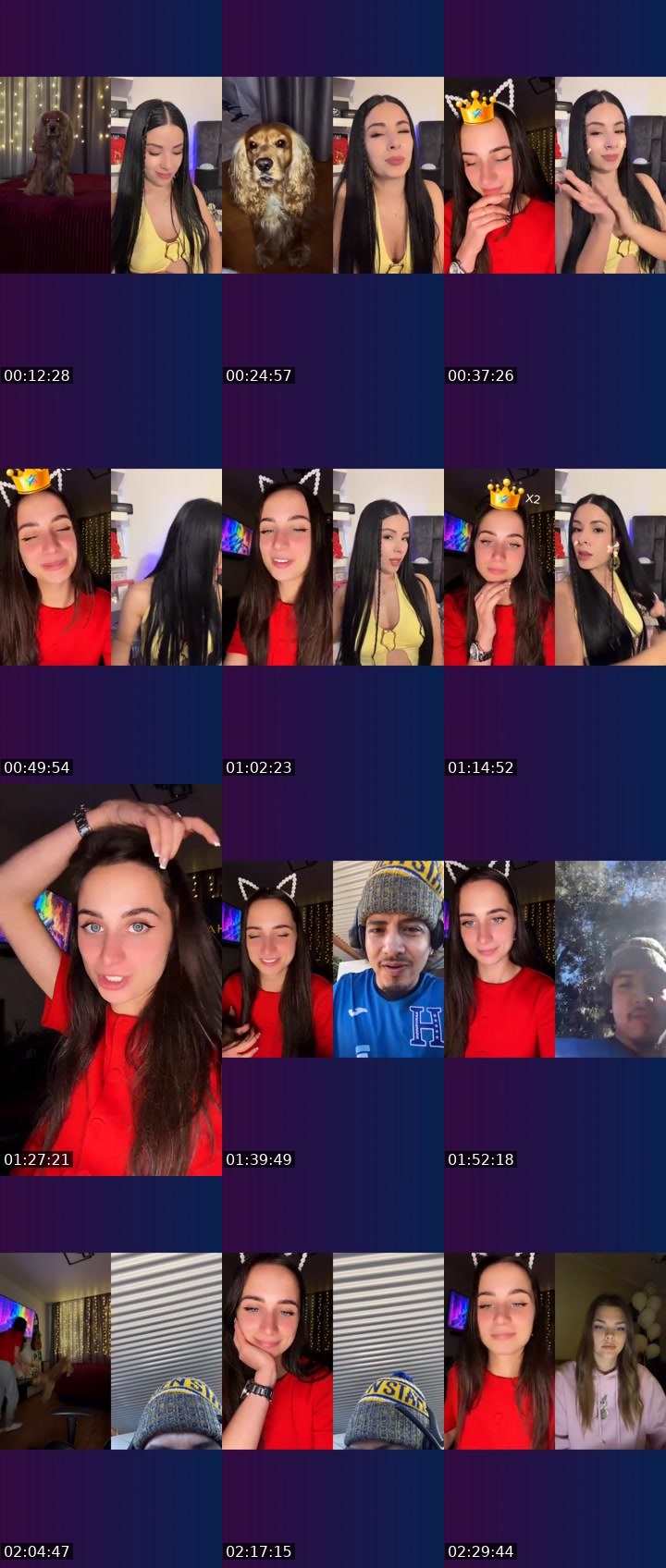 Contact-sheet preview of 𝐸𝓂𝓂𝒾𝒯𝓇𝒶𝒾𝓁🐾's Liveme recording