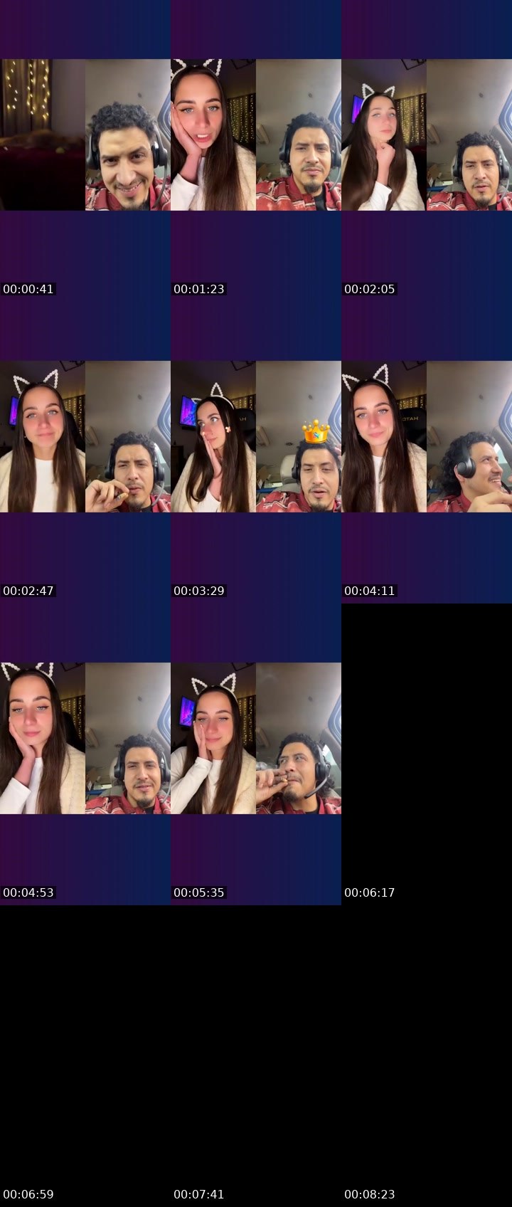 Contact-sheet preview of 𝐸𝓂𝓂𝒾𝒯𝓇𝒶𝒾𝓁🐾's Liveme recording