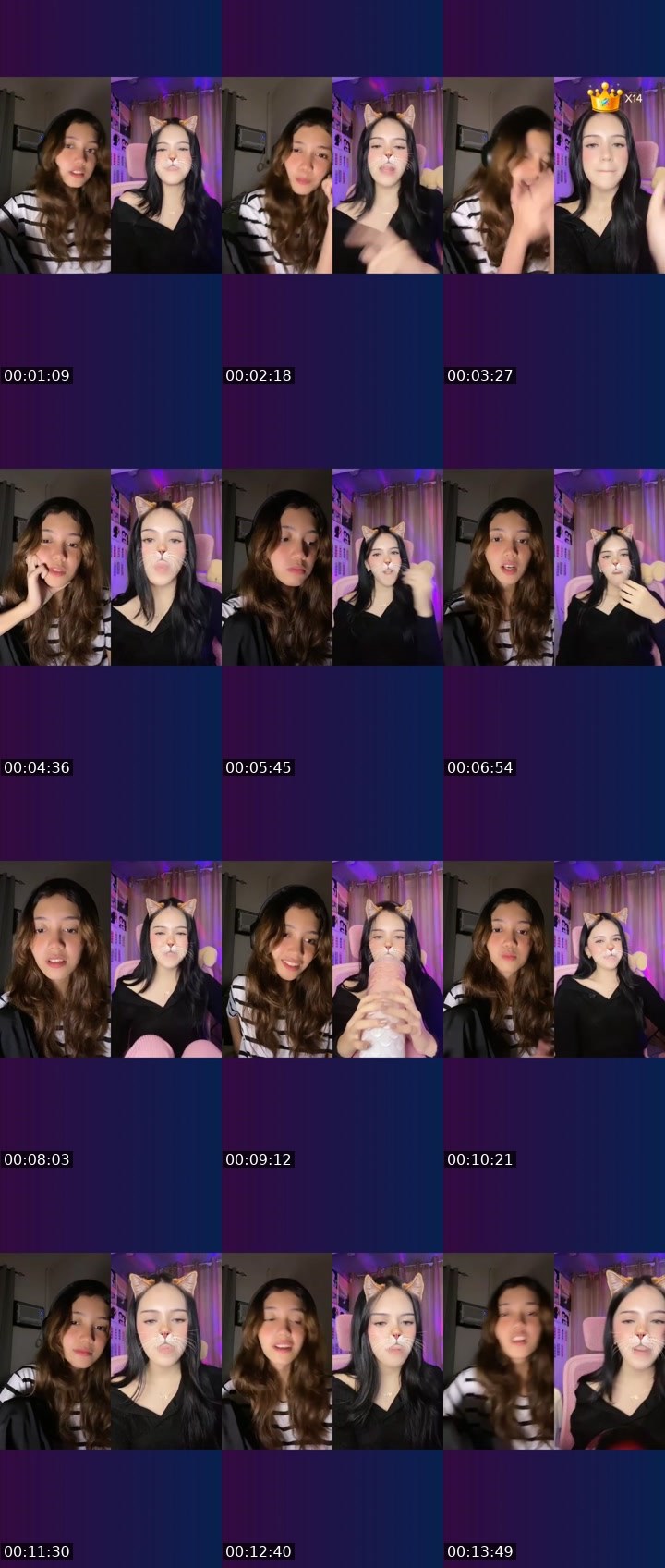 Contact-sheet preview of 👸🏻indie🔮📚's Liveme recording